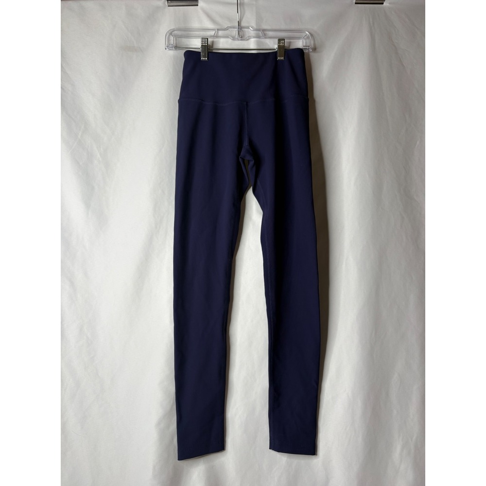 Zella Womens High Waist Ribbed Leggings Navy‎ Blue Size Small